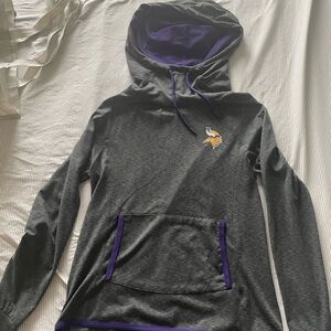 Vikings Fanatics Gray and Purple Pro Line Hoodie